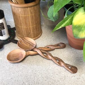Wooden Salad Spork & Spoon Set
